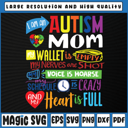 i'm an autism mom wallet empty svg, proud autism mother day svg, autism mom, digital download