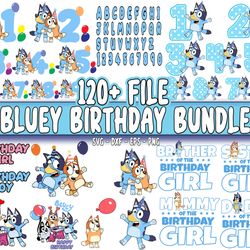 120 file bluey birthday bundle svg , cricut , digital downdlaod