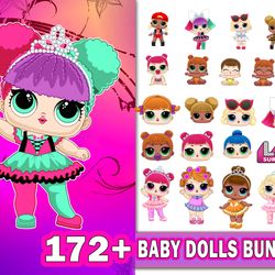 172 file lol dolls bundle svg , cricut , digital downdlaod