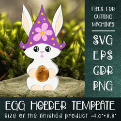 Easter Bunny in Gnomes Hat | Egg Holder Template