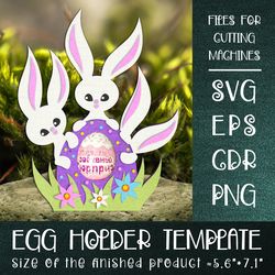 Easter Bunnies  | Chocolate Egg Holder Template SVG