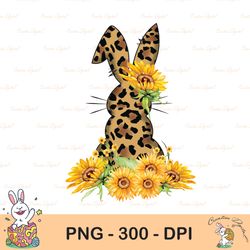 happy easter leopard bunny sunflower png