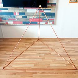 Copper Tetrahedron |  Triangular Pyramid complete set | three-sided copper pyramid for meditation