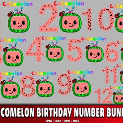 cocomelon birthday number bundle svg, cricut , digital downdload
