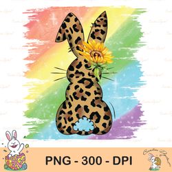 easter day leopard bunny sunflower png