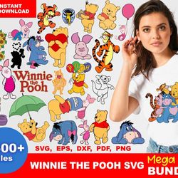 1500 file winnie the pooh bundle svg  , cricut , digital downdload