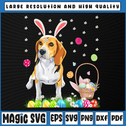 bunny beagle dogs with easter eggs basket png, easter download dogs png, digital download