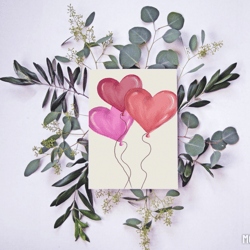 Balloon Hearts Digital illustration