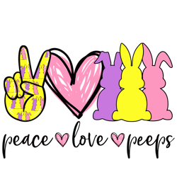 peace love peep happy easter svg, bunny svg, easter rabbit svg, rabbit svg, easter bunny svg file cut digital download