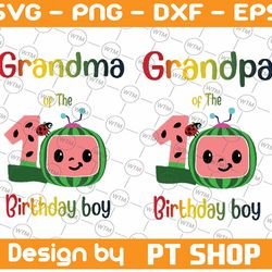 cocomelon grandma and grandpa of birthday boy svg, coco melon svg, cocomelon bundle svg, cocomelon birthday svg, waterme