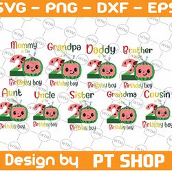 bundle 9 files cocomelon of birthday boy svg, coco melon svg, cocomelon bundle svg, cocomelon birthday svg, watermelon b