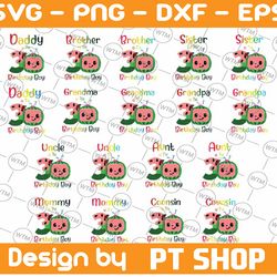 bundle 9 files cocomelon of birthday boy svg, coco melon svg, cocomelon bundle svg, cocomelon birthday svg, watermelon b