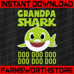 grandpa shark svg, cricut cut files, shark family doo doo doo vector eps, silhouette dxf, design for tsvg , clothes,