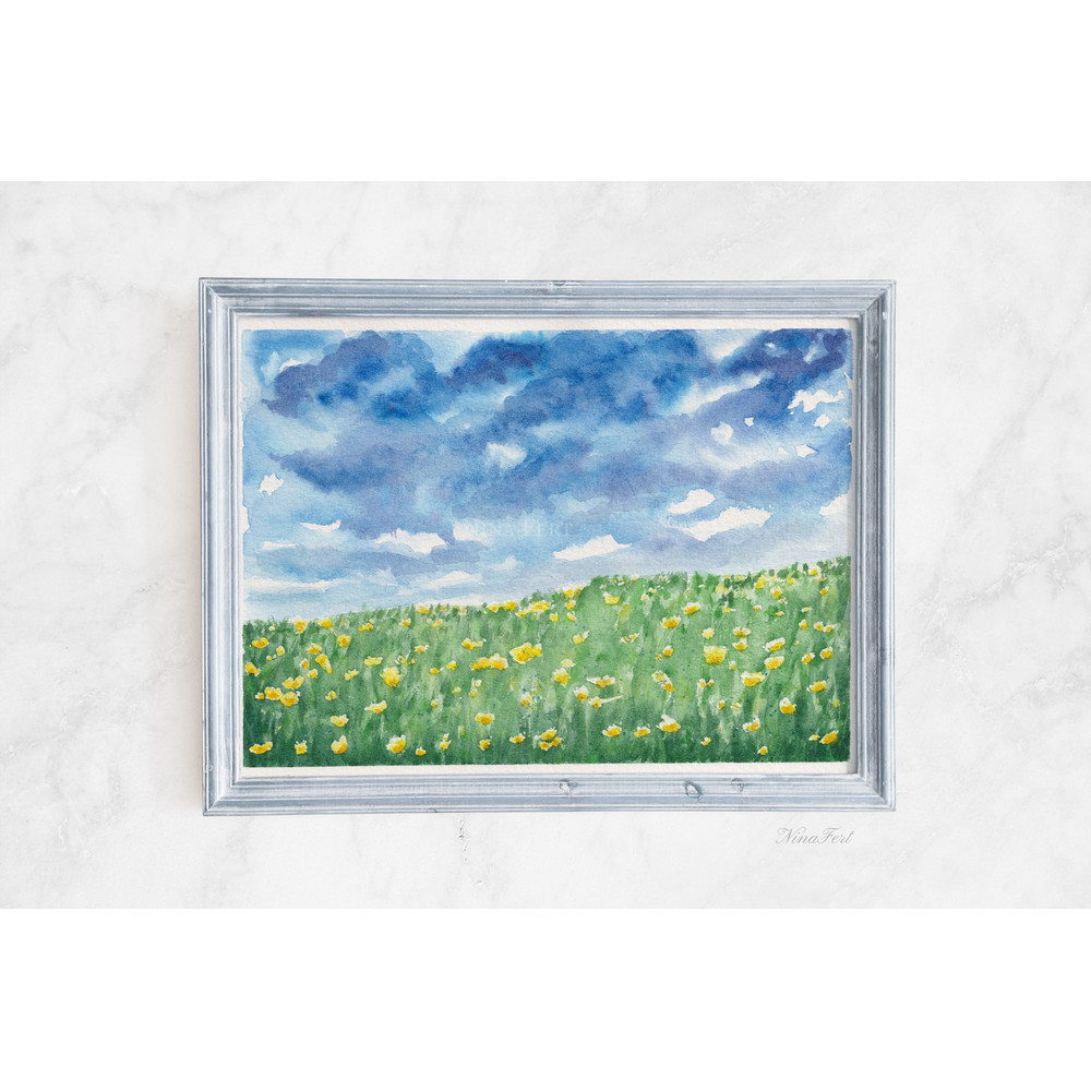 FieldWithYellowFlowers_NinaFert_Etsy_framed.jpg