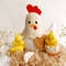 Felt Easter toys - mama chicken with cute yellow chicks