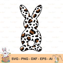 leopard print bunny svg, easter svg, cow print, easter, bunny animal print, glowforge file, digital file, easter svg