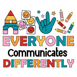 everyone communicate differently svg autism awareness svg files