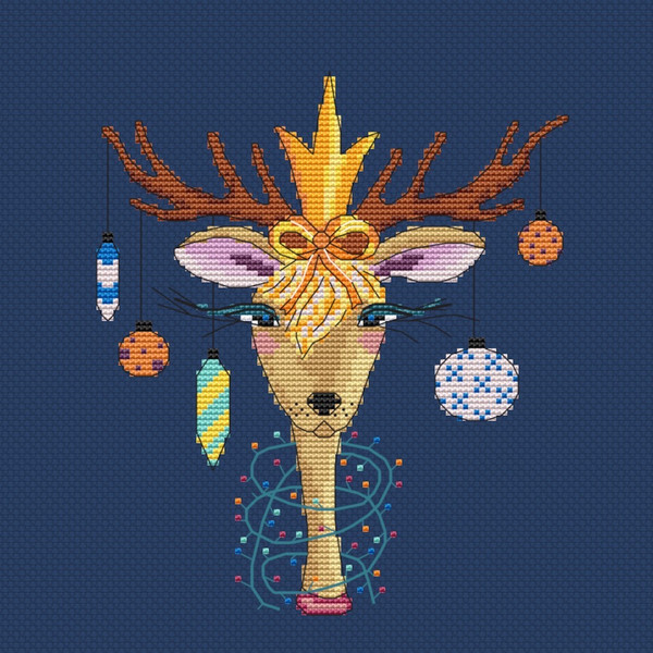 Christmas Deer cross stitch pattern-3