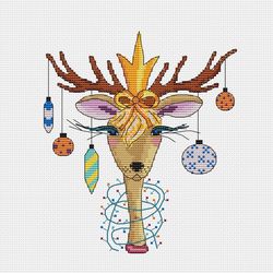 Christmas Deer PDF cross stitch pattern - Deer of Santa cross stitch - Cozy Winter - New Year Deer counted pdf char