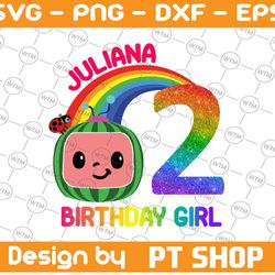 cocomelon personalized name and ages birthday girl png, coco melon png, cocomelon png, cocomelon birthday png, watermelo