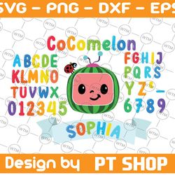 cocomelon logo and full alphabets birthday svg/png, cocomelon brithday svg/png ,cocomelon family birthday png, watermelo