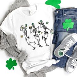 St. Patrick's Day T-Shirt | St. Patty's Skeleton Shirt | Happy St Pattys Dancing Skeleton Drinking Tee - T67