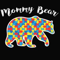 mommy bear autism awareness svg, autism puzzle piece logo svg , autism awareness svg file cut digital download
