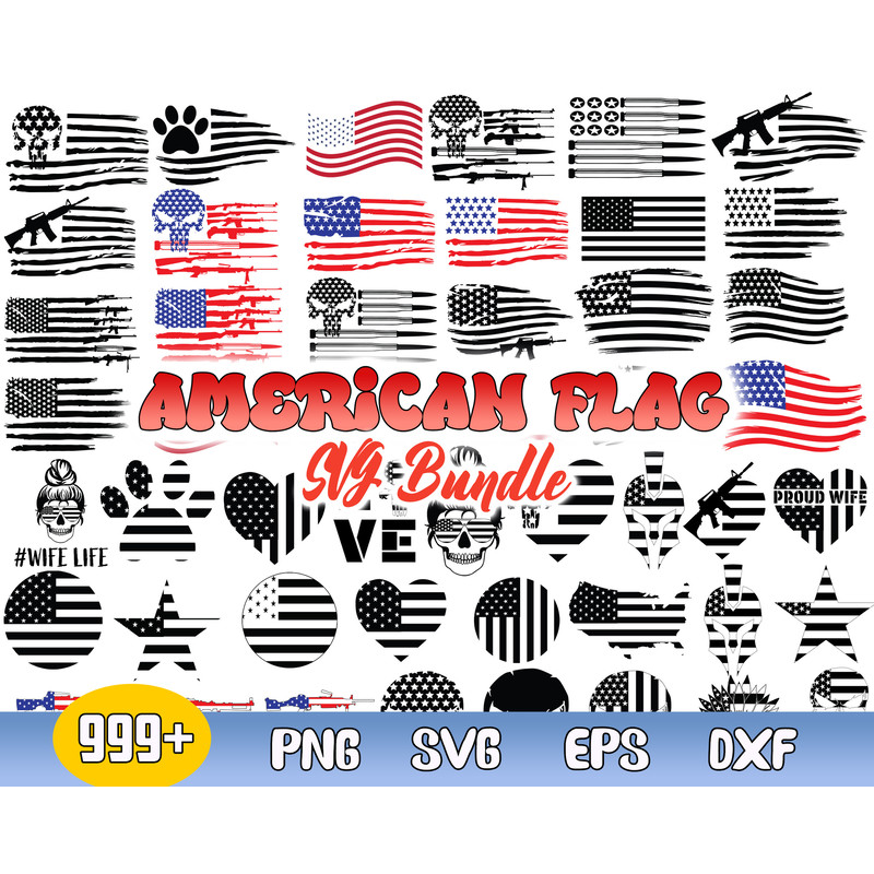 Amerian Flag Bundle Svg, Usa Flag Svg, National Flag, Flag Svg, Png Dxf Eps File.jpg