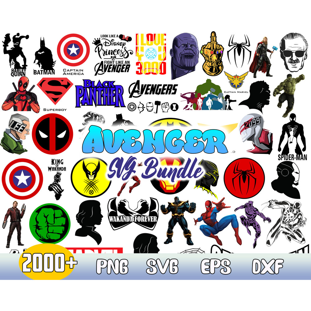 Avenger Bundle Svg, Superhero Svg, Marvel Svg, Avengers Clipart, Instant Dowload.jpg