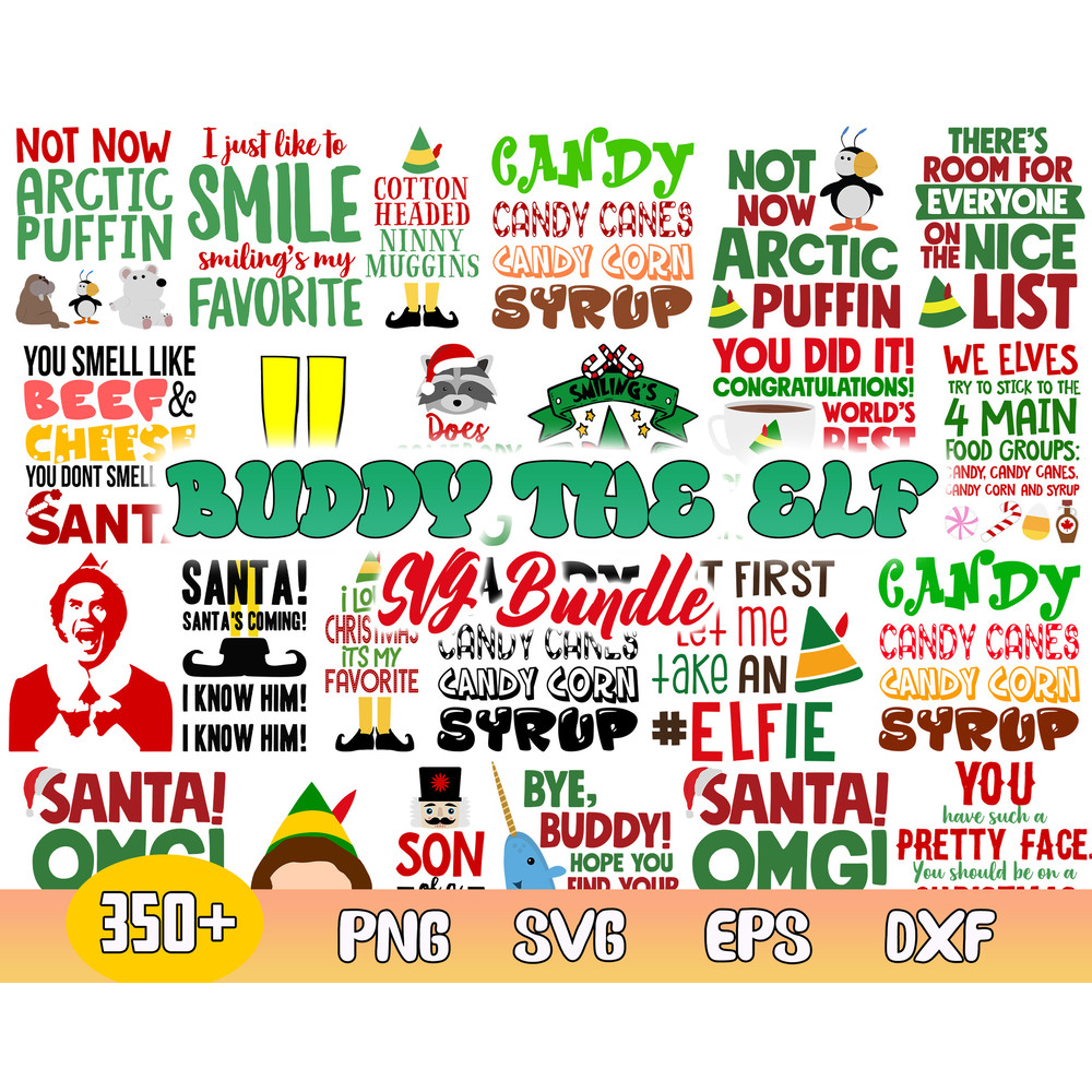Buddy The Elf Bundle Svg, Buddy The Elf Svg, Elf Christmas Svg, Png Dxf Eps File.jpg