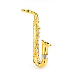 Saxophone brooch, Music jewelry pin, Gift for musican