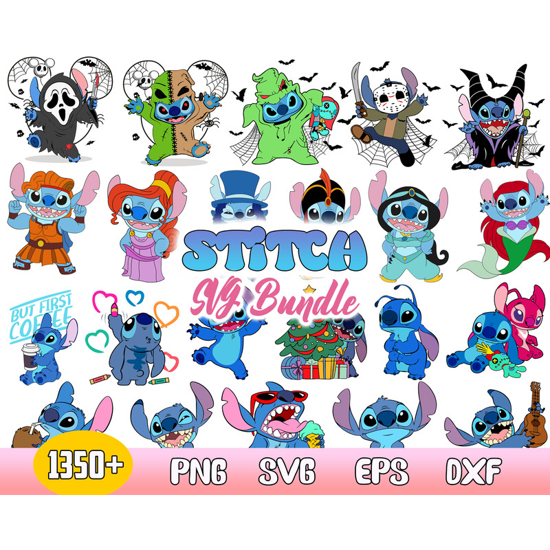 Bundle Stitch Halloween Svg, Horror Stitch Svg, Disney Halloween Bundle Svg, Halloween Clipart .jpg