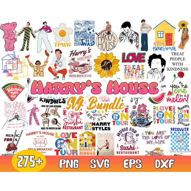 Harry's House Bundle Svg, Harry Style Svg, Harry's House Album Svg, Png, Dxf Eps Digital File .jpg