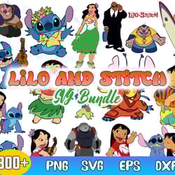 lilo and stitch clipart bundle, lilo and stitch svg, stitch vector, clipart, cut file