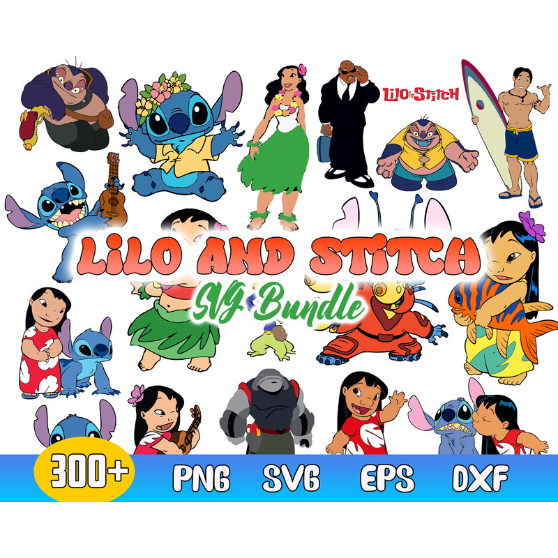 Lilo And Stitch Clipart Bundle, Lilo And Stitch Svg, Stitch Vector, Clipart, Cut File.jpg