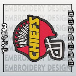 Kansas City Chiefs Embroidery Files, NFL Logo Embroidery Designs, NFL Chiefs, NFL Machine Embroidery Designs