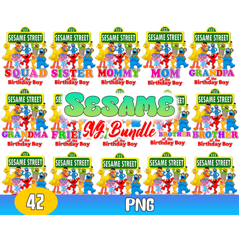 Sesame Street Bundle Png, Sesame Street Birthday Png, Sesame Street Family Png, Sesame Street .jpg