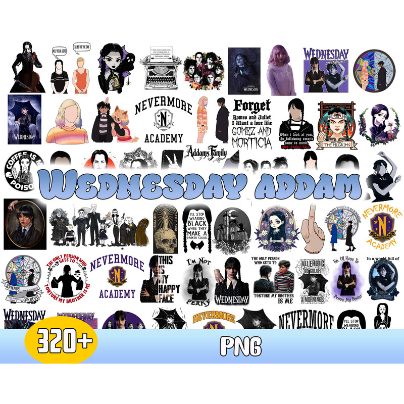 Wednesday Png Bundle, Wednesday Addams Png, Jenna Ortega Png, Thing Png.jpg