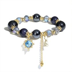 obsidian blackstone brilliant blue sand lime moonlight galaxy bracelet
