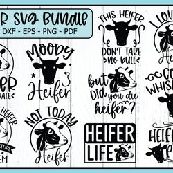 heifer svg bundle, cow svg quotes bundle, svg, dxf,