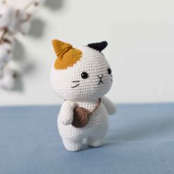 Crocheted plush cat - Meticulous handmade woolen plush cat, soft, safe for babies