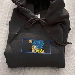 goku embroidered crewneck, dragon ball embroidered sweatshirt, inspired embroidered manga anime hoodie, unisex tshirt
