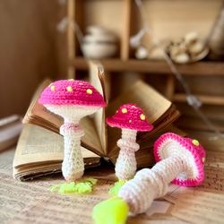 Crochet Mushrooms. Chanterelle. Fly Agaric
