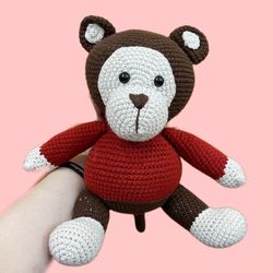 Handmade woolen doudou teddy bear, baby safe addicted teddy bear - wool rabbit