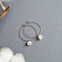 Lily of the Valley Earrings. Statement Earrings.  Mothers Day Gift. Botanical earrings. Minimalist earrings,