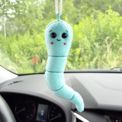 Worm on a string, Worm ornament, Fisherman gift, Fishing gifts, Car accessories for men,  Fishing decor, Gifts for Dad