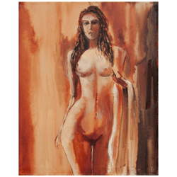 Nude Woman Painting Orignal Artwork Figurative Art Impressionist Painting 20"x16" by KseniaDeArtGallery