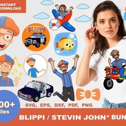 100 blippi svg bundle - mega bundle svg, png, dxf, files for cricut