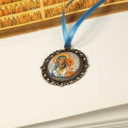 Icon pendant Virgin Mary religious Orthodox Christian Easter gift