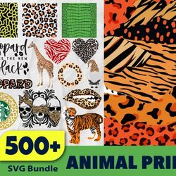 500 ANIMAL PRINT SVG BUNDLE - Mega Bundle svg, png, dxf, Files For Print And Cricut
